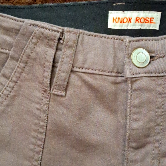 Knox Rose Mid Rise Ankle Skinny Stretch Mushroom Jeans - 2 - Picture 3 of 10